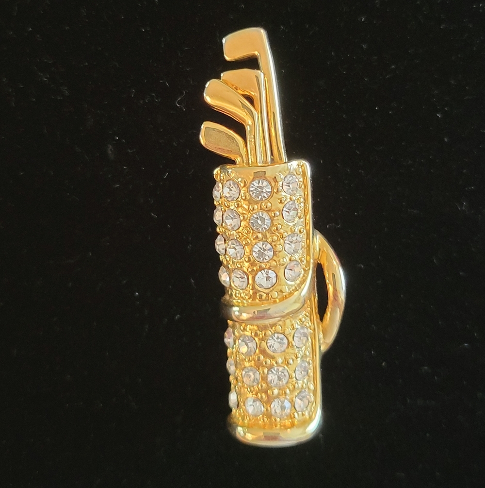 Vintage Golf Bag & Clubs Brooch